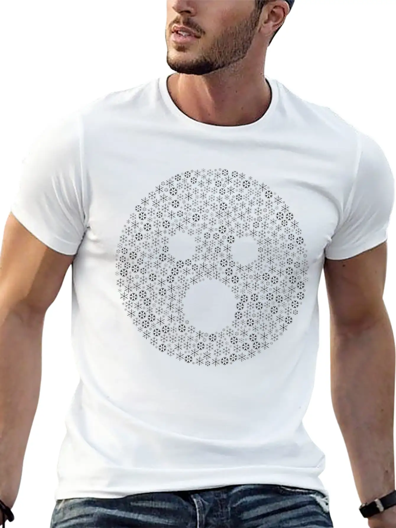 Snow Wordcloud Of A Surprise Form (black) Essential Cotton Tee For Daily Outfits – Unisex Style