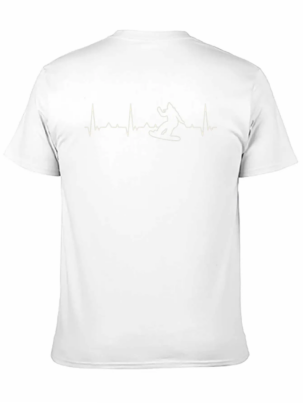 Snowboard Woman. Heart. Love. EKG. Pulse. Beat. Essential Cotton Tee For Daily Outfits – Unisex Style