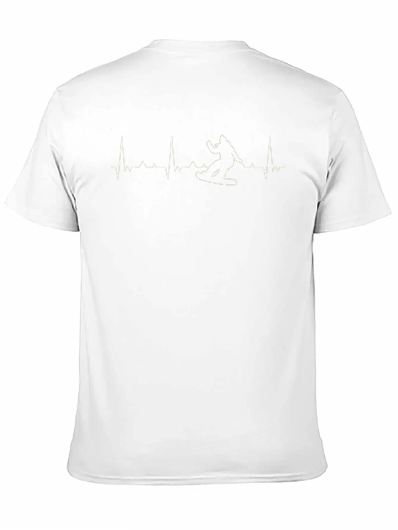 Snowboard Woman. Heart. Love. EKG. Pulse. Beat. Essential Cotton Tee For Daily Outfits – Unisex Style
