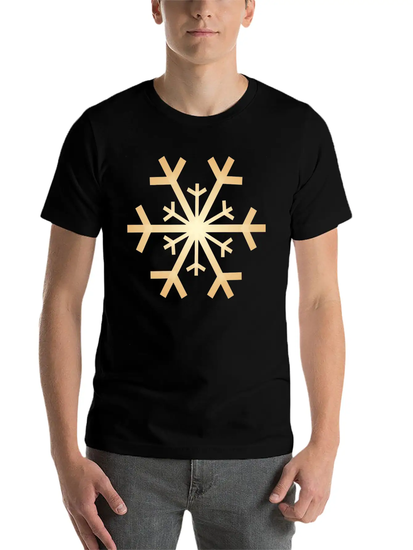 Snowflake GoldeMerry X-mas Giftidea Winter Essential Cotton Tee For Daily Outfits – Unisex Style