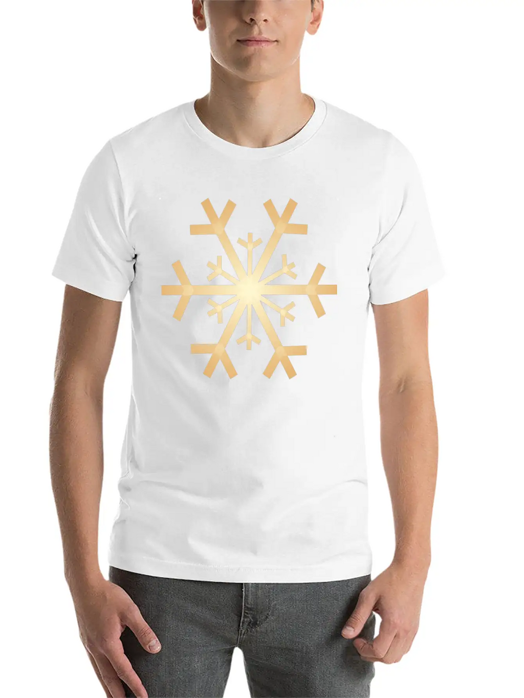 Snowflake GoldeMerry X-mas Giftidea Winter Essential Cotton Tee For Daily Outfits – Unisex Style