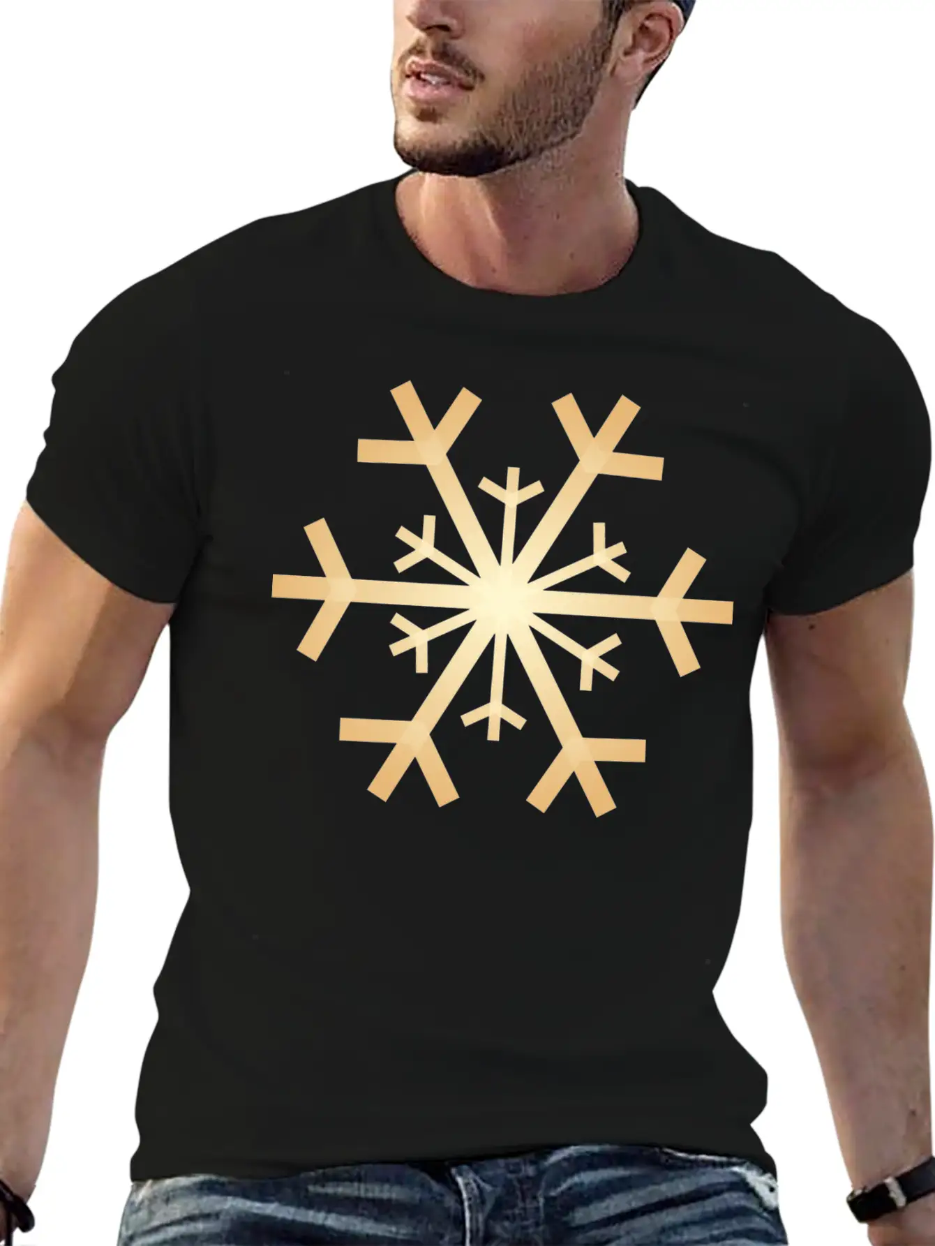 Snowflake GoldeMerry X-mas Giftidea Winter Essential Cotton Tee For Daily Outfits – Unisex Style