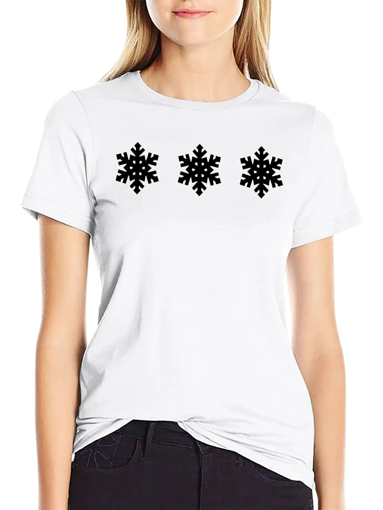 Snowflake Pattern - Christmas Stylish Everyday T-Shirt – Unisex Basic Cotton Tee