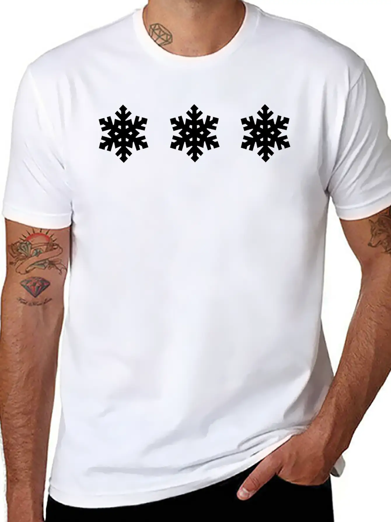 Snowflake Pattern - Christmas Stylish Everyday T-Shirt – Unisex Basic Cotton Tee