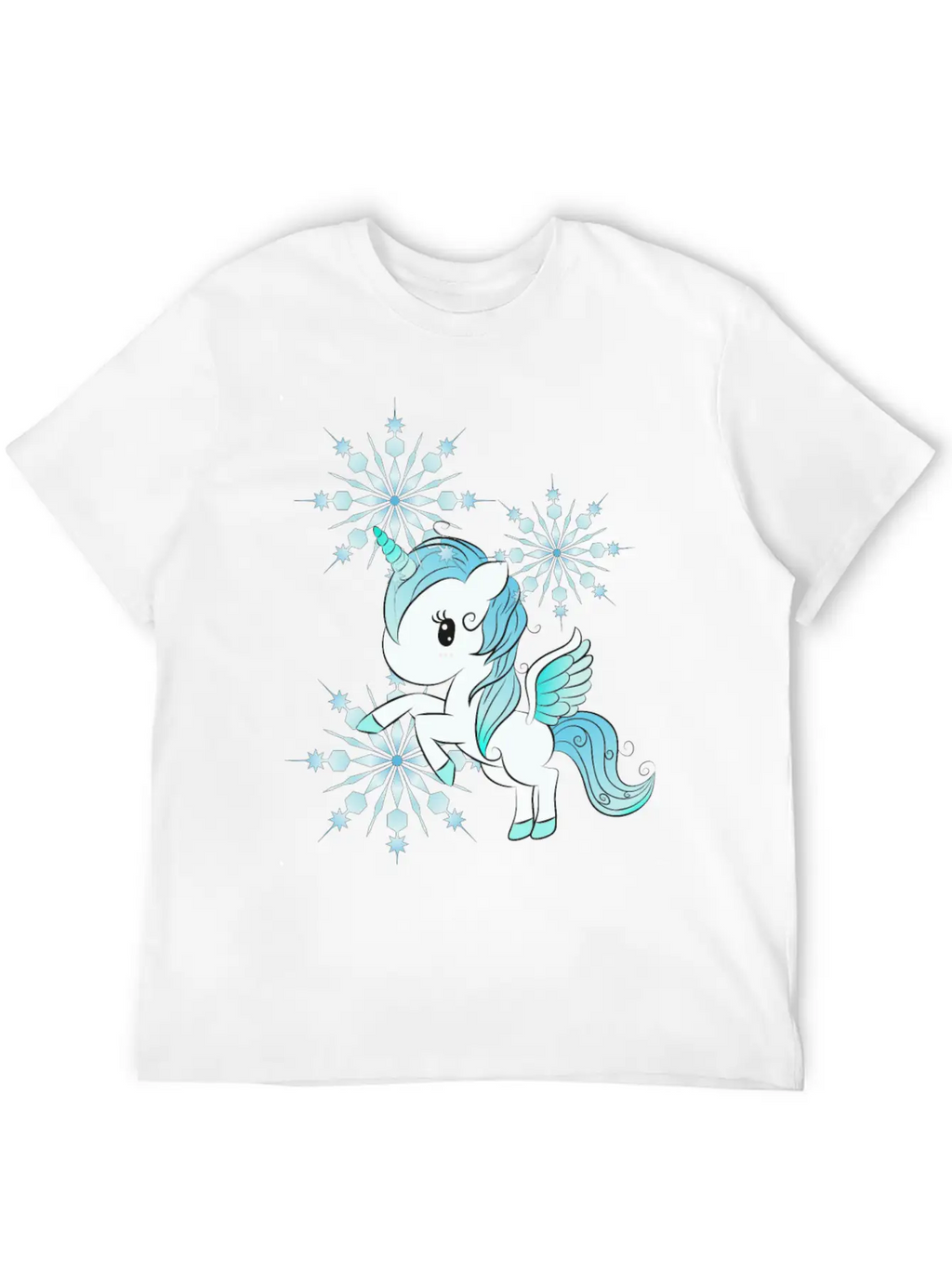 Snowflake Unicorn Unisex Casual T-Shirt – Clean Design For Daily Comfort