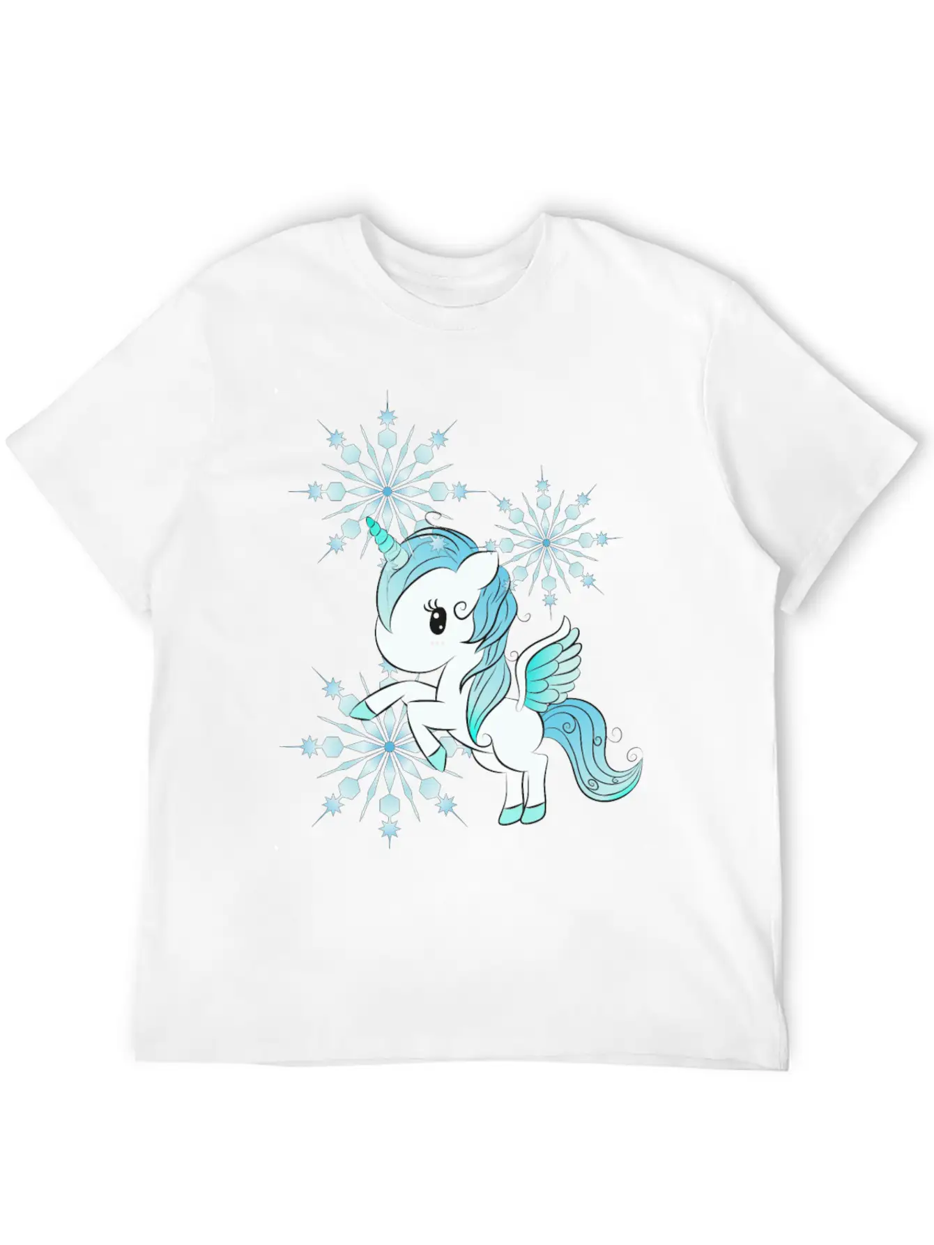 Snowflake Unicorn Unisex Casual T-Shirt – Clean Design For Daily Comfort