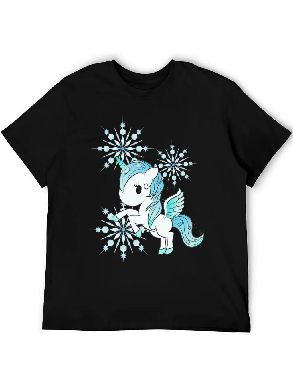 Snowflake Unicorn Unisex Casual T-Shirt – Clean Design For Daily Comfort