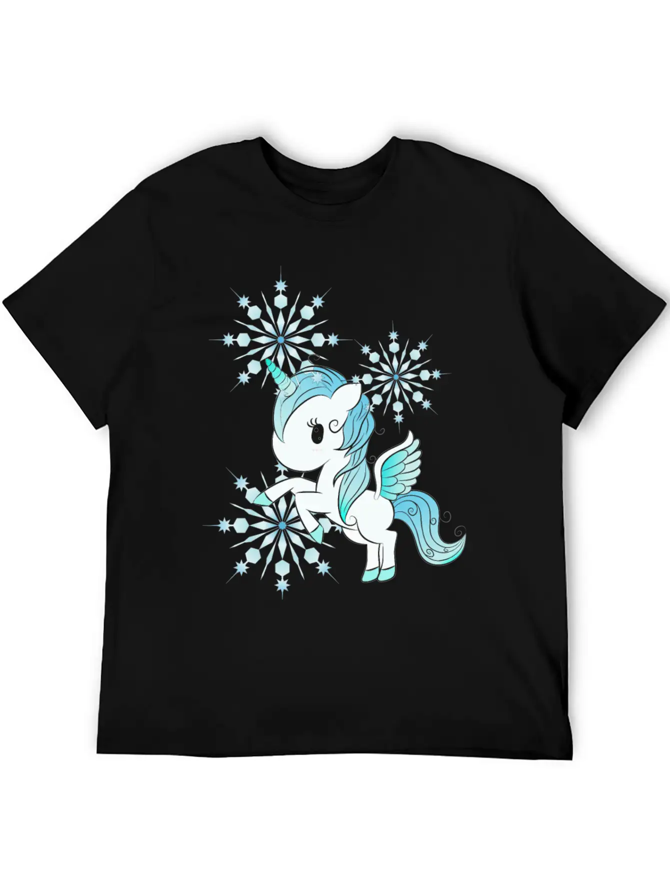 Snowflake Unicorn Unisex Casual T-Shirt – Clean Design For Daily Comfort