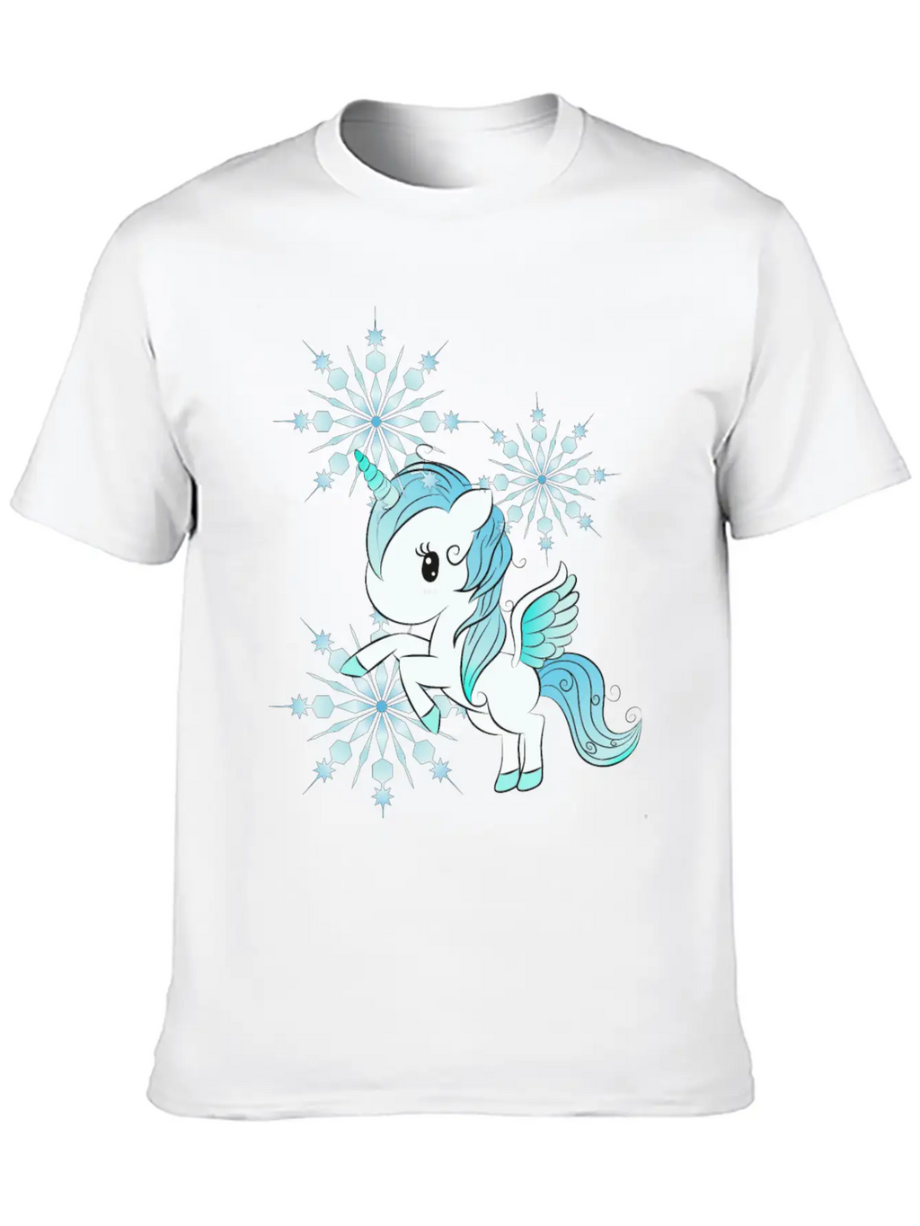Snowflake Unicorn Unisex Casual T-Shirt – Clean Design For Daily Comfort