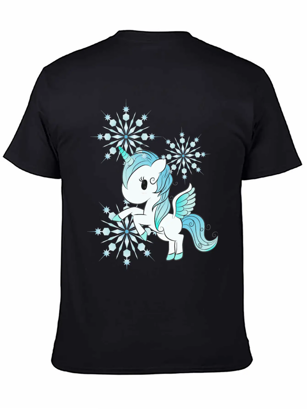 Snowflake Unicorn Unisex Casual T-Shirt – Clean Design For Daily Comfort