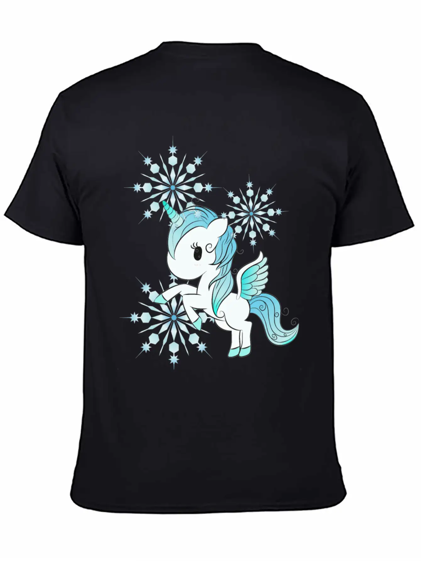 Snowflake Unicorn Unisex Casual T-Shirt – Clean Design For Daily Comfort