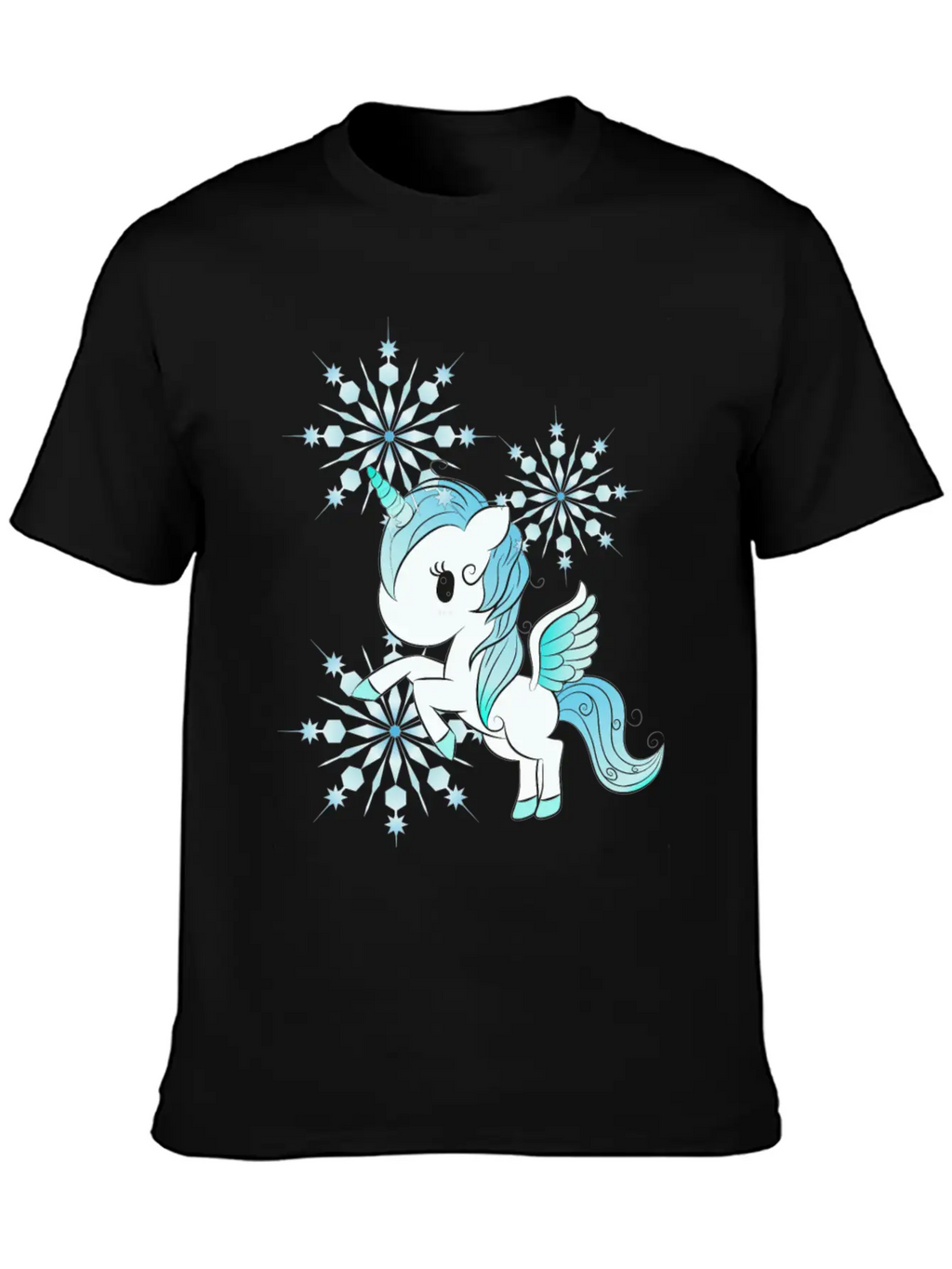 Snowflake Unicorn Unisex Casual T-Shirt – Clean Design For Daily Comfort