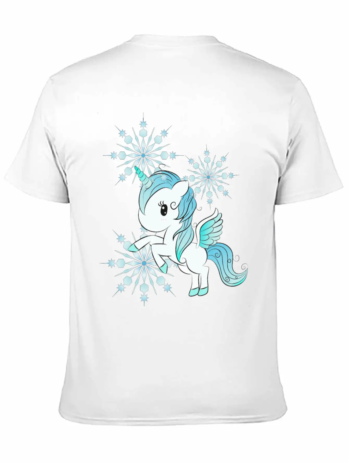 Snowflake Unicorn Unisex Casual T-Shirt – Clean Design For Daily Comfort