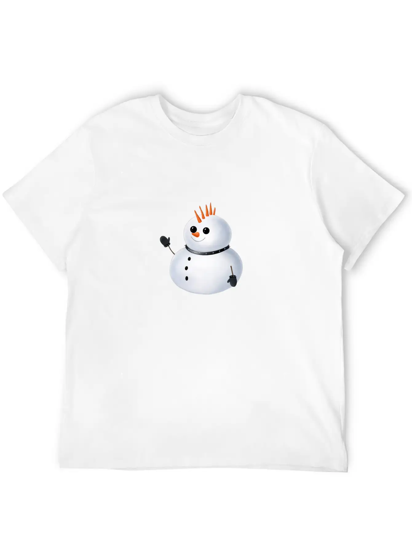 Snowman - Punk Unisex Short Sleeve Soft Cotton T-Shirt – Casual Everyday Wear