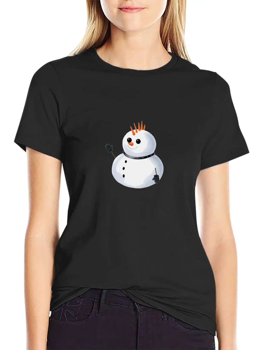 Snowman - Punk Unisex Short Sleeve Soft Cotton T-Shirt – Casual Everyday Wear