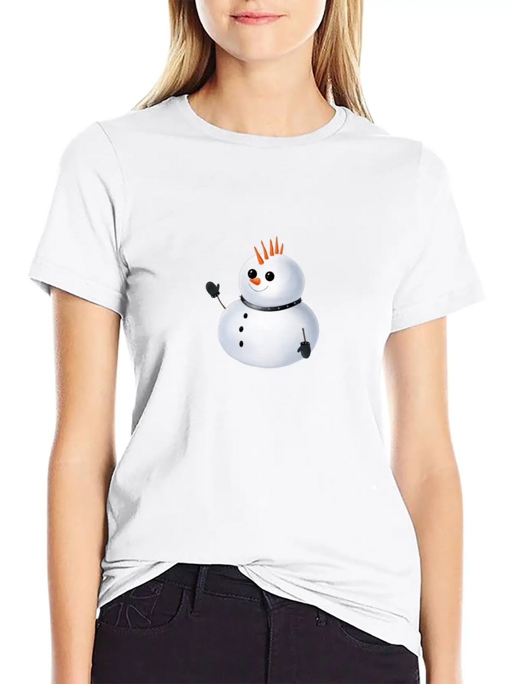 Snowman - Punk Unisex Short Sleeve Soft Cotton T-Shirt – Casual Everyday Wear