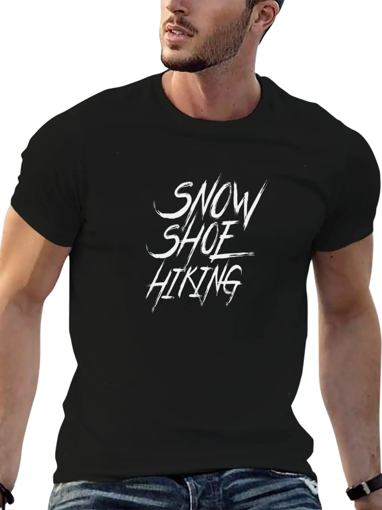 Snowshoes Snowshoe Tour Snowshoeing Hiking Unisex Short Sleeve Soft Cotton T-Shirt – Casual Everyday Wear