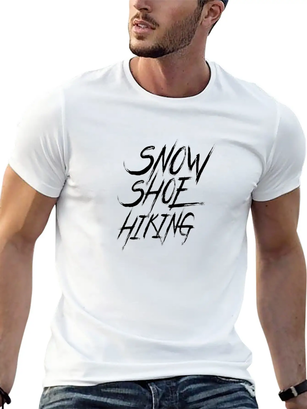 Snowshoes Snowshoe Tour Snowshoeing Hiking Unisex Short Sleeve Soft Cotton T-Shirt – Casual Everyday Wear
