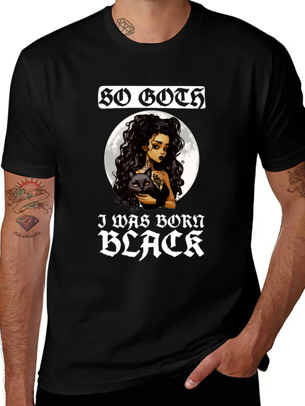 So Goth I Was Born Black - Goth Gothic Unisex Short Sleeve Soft Cotton T-Shirt – Casual Everyday Wear