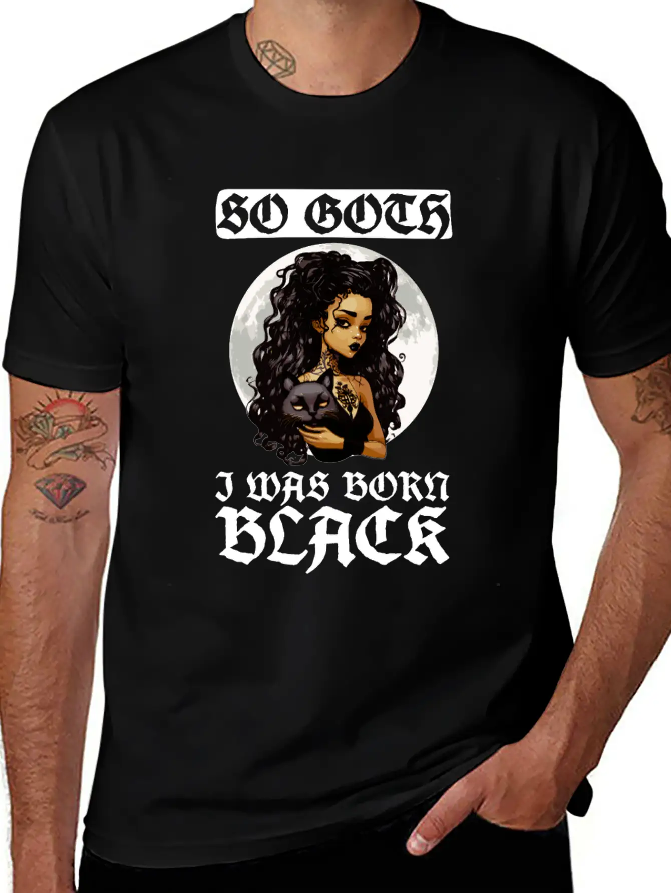 So Goth I Was Born Black - Goth Gothic Unisex Short Sleeve Soft Cotton T-Shirt – Casual Everyday Wear