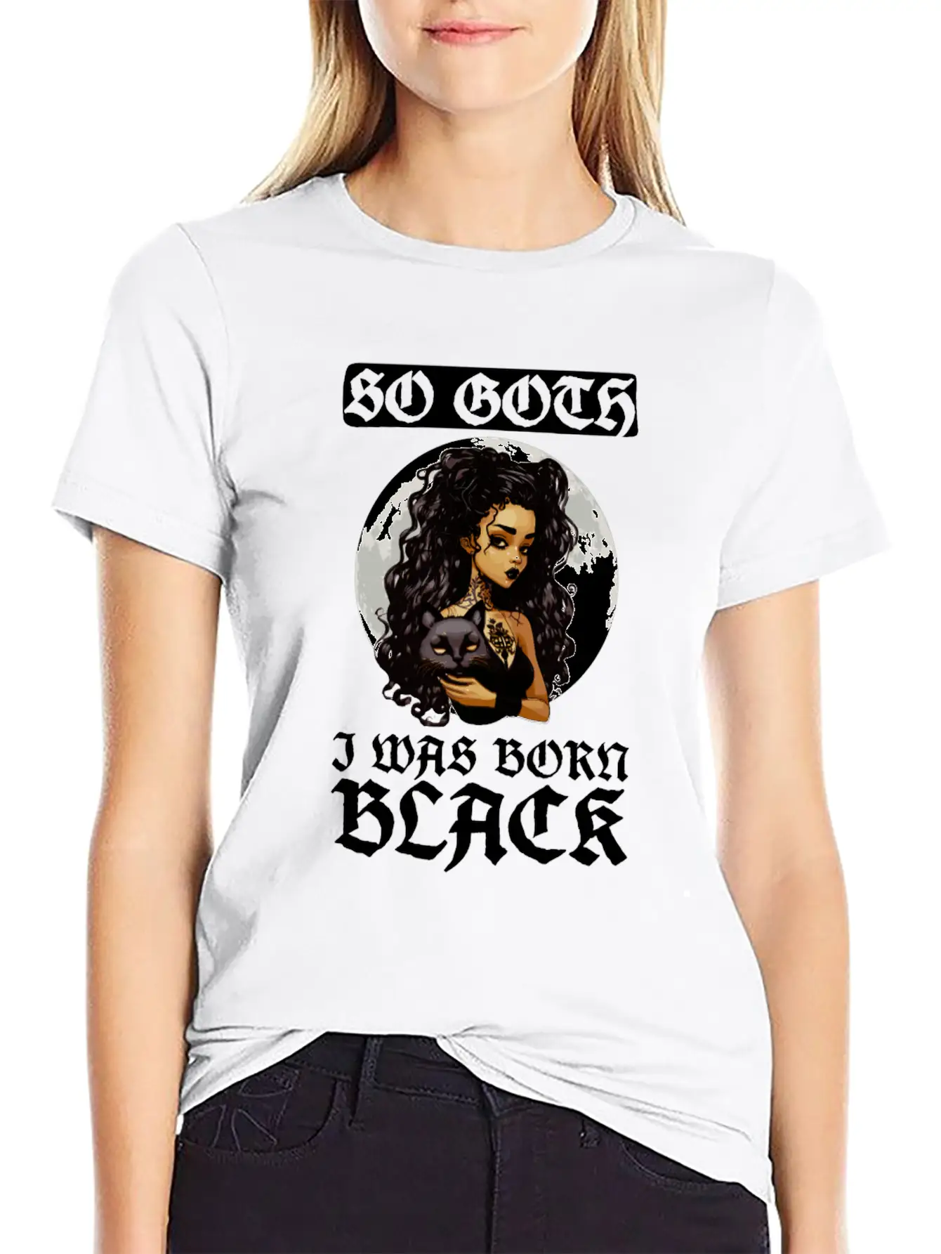 So Goth I Was Born Black - Goth Gothic Unisex Short Sleeve Soft Cotton T-Shirt – Casual Everyday Wear