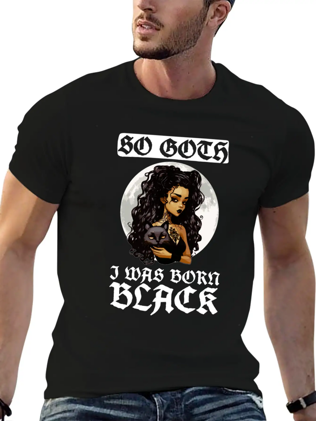 So Goth I Was Born Black - Goth Gothic Unisex Short Sleeve Soft Cotton T-Shirt – Casual Everyday Wear