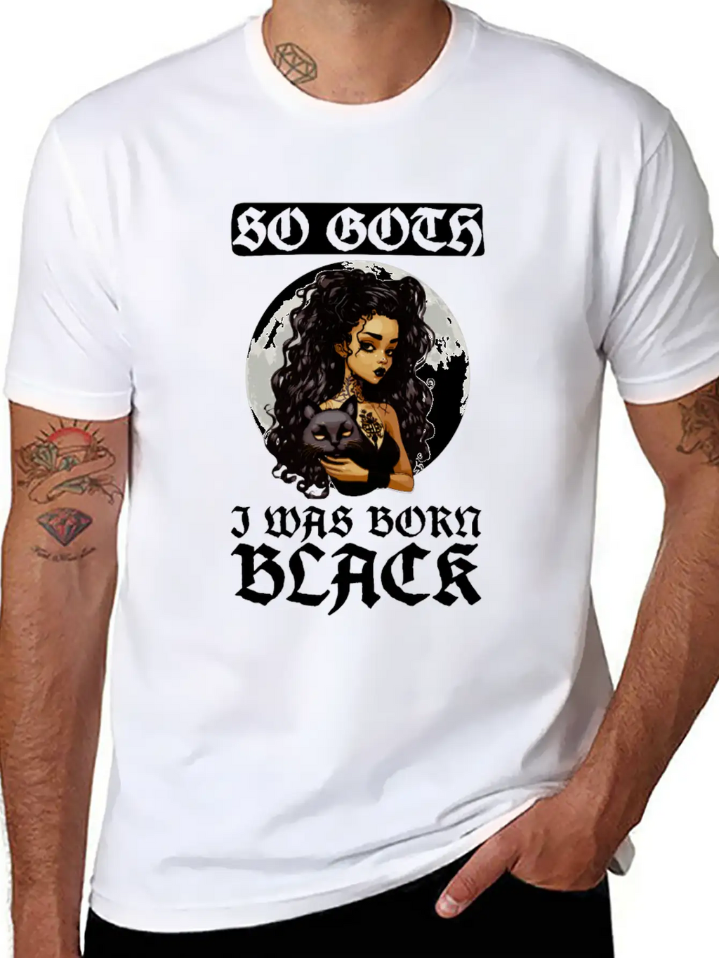 So Goth I Was Born Black - Goth Gothic Unisex Short Sleeve Soft Cotton T-Shirt – Casual Everyday Wear
