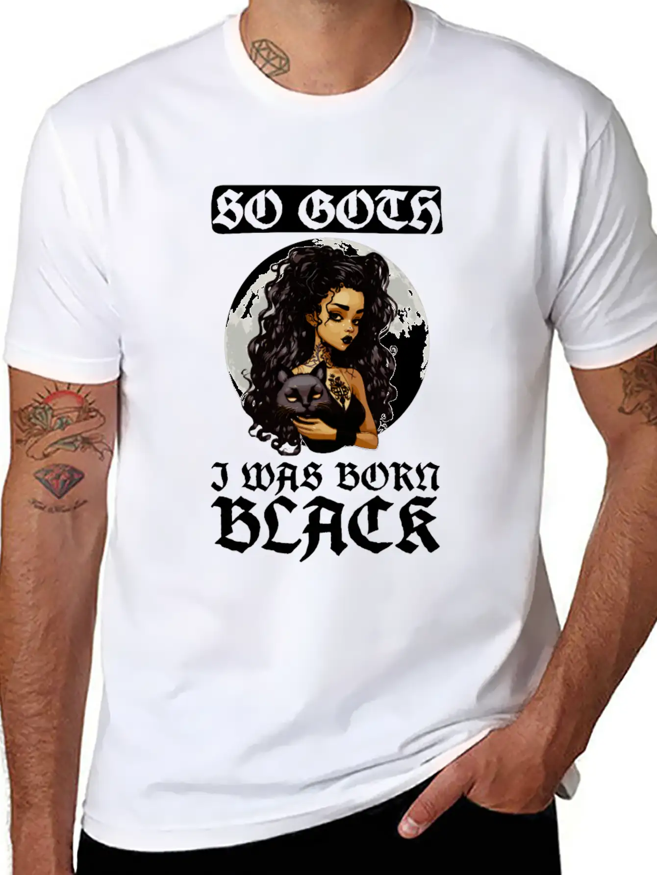 So Goth I Was Born Black - Goth Gothic Unisex Short Sleeve Soft Cotton T-Shirt – Casual Everyday Wear