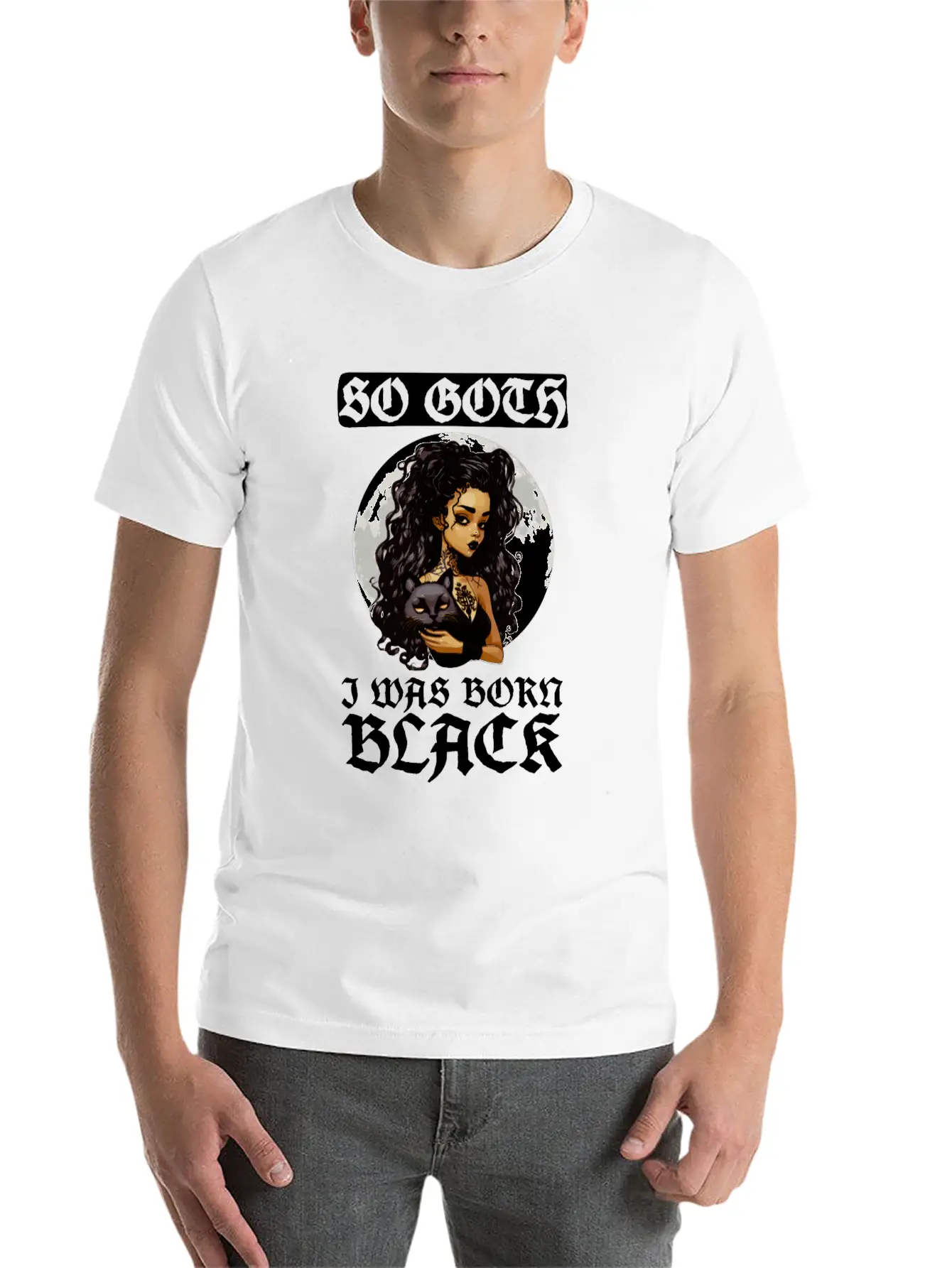 So Goth I Was Born Black - Goth Gothic Unisex Short Sleeve Soft Cotton T-Shirt – Casual Everyday Wear