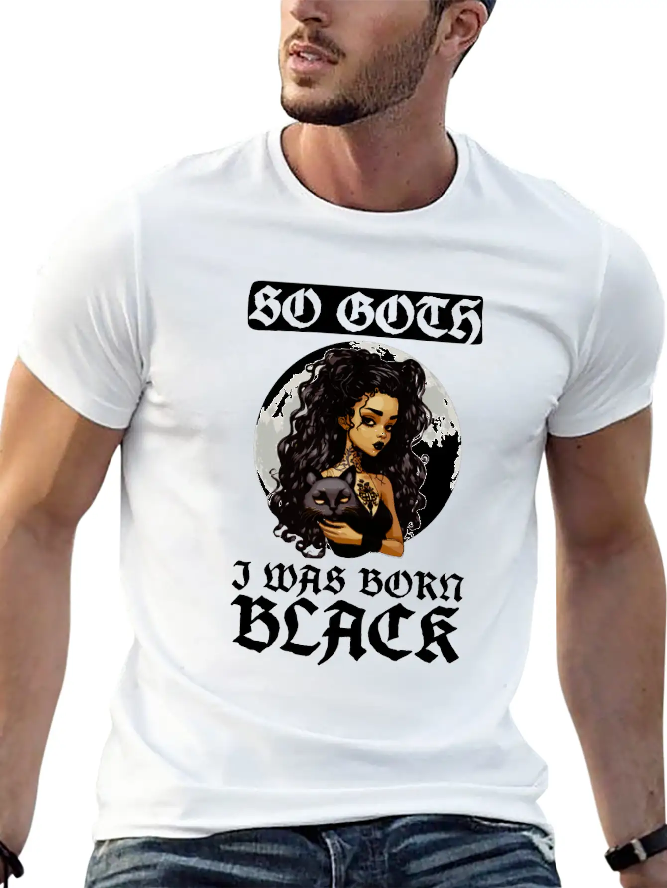 So Goth I Was Born Black - Goth Gothic Unisex Short Sleeve Soft Cotton T-Shirt – Casual Everyday Wear