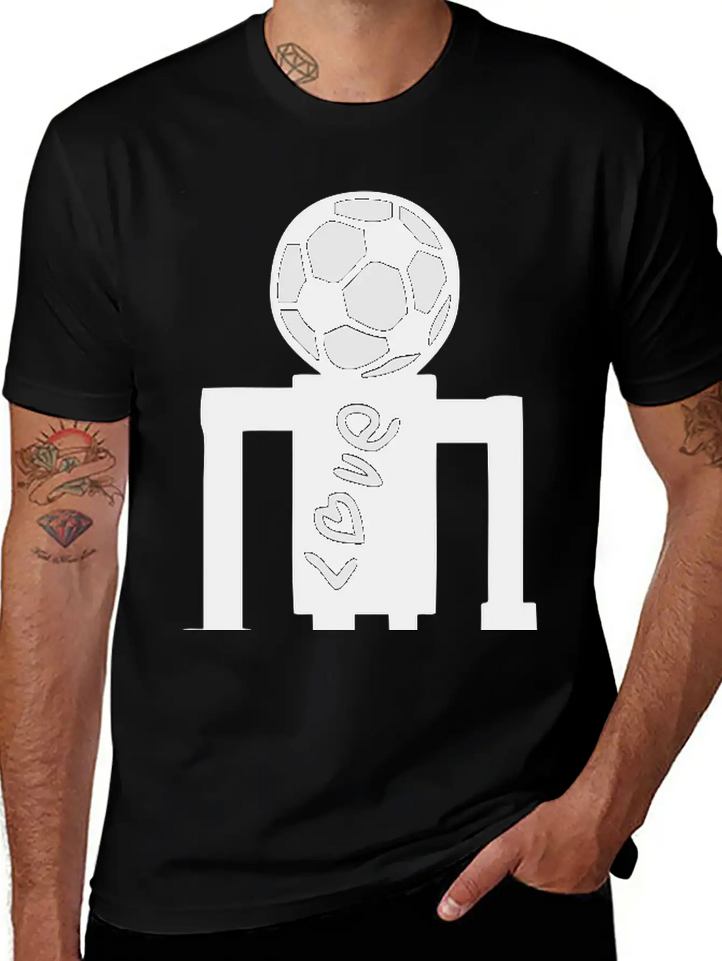 Soccer Artistic Character 1 Unisex Short Sleeve Soft Cotton T-Shirt – Casual Everyday Wear