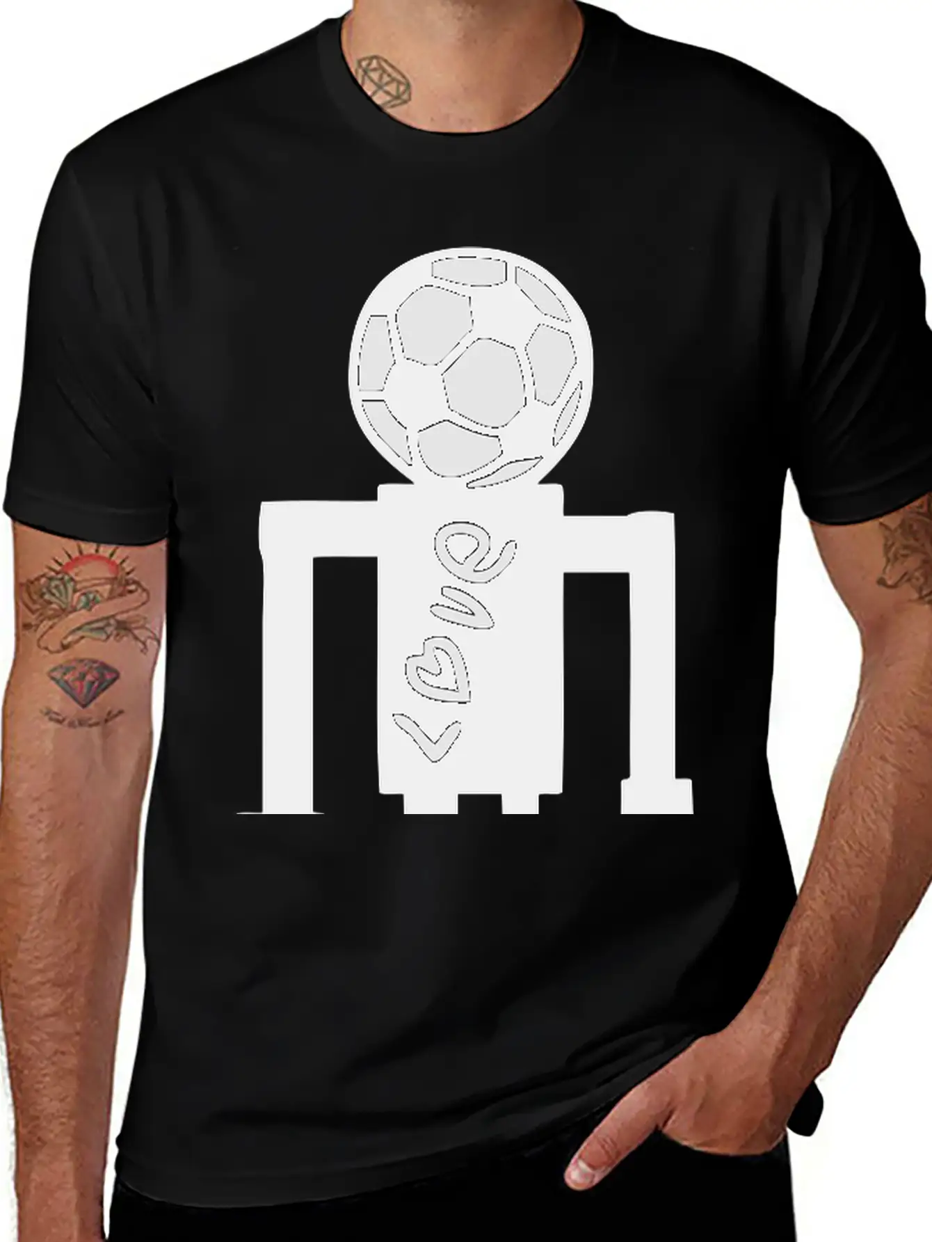 Soccer Artistic Character 1 Unisex Short Sleeve Soft Cotton T-Shirt – Casual Everyday Wear