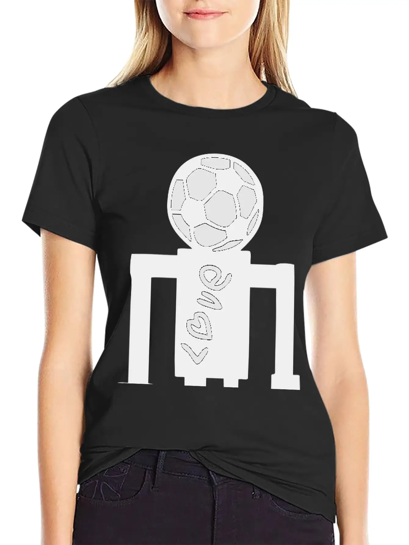 Soccer Artistic Character 1 Unisex Short Sleeve Soft Cotton T-Shirt – Casual Everyday Wear