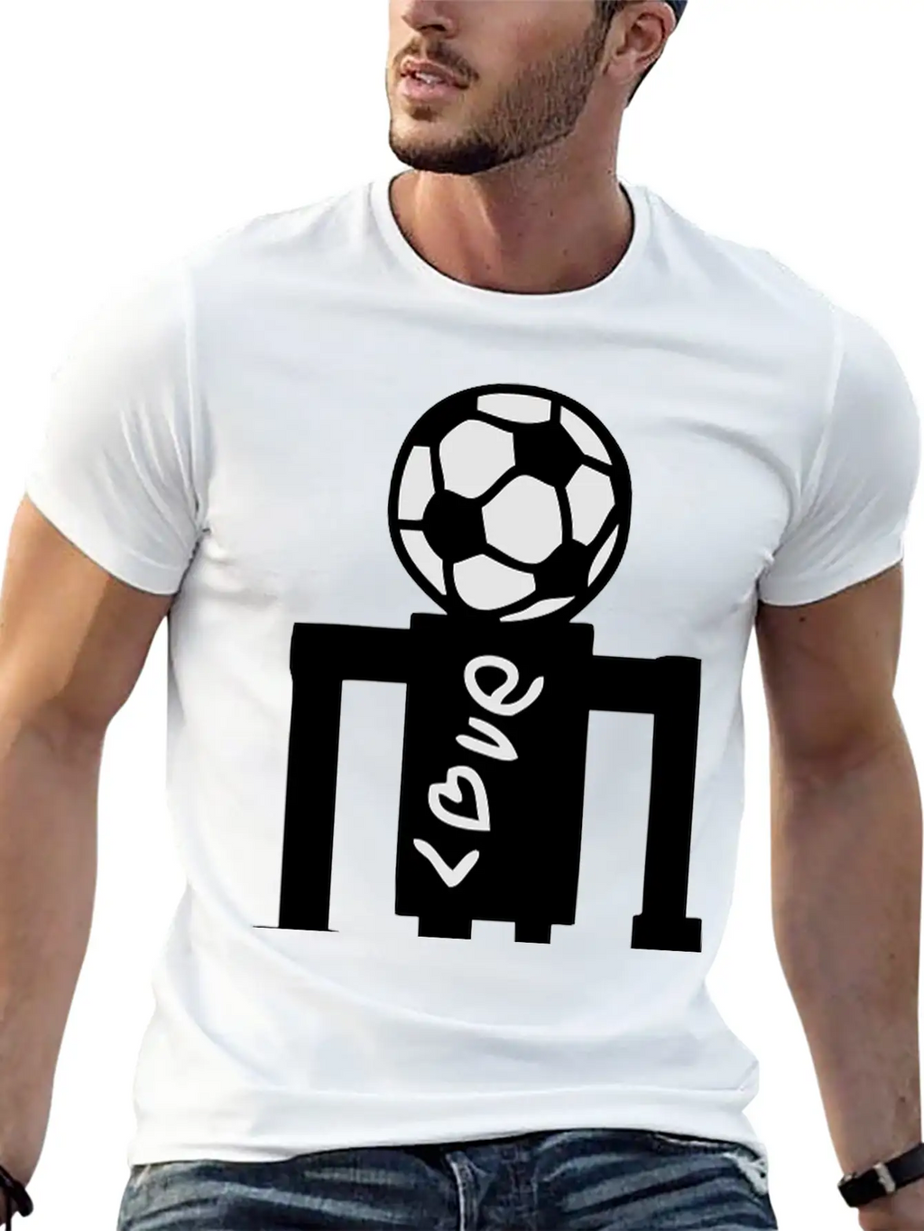 Soccer Artistic Character 1 Unisex Short Sleeve Soft Cotton T-Shirt – Casual Everyday Wear