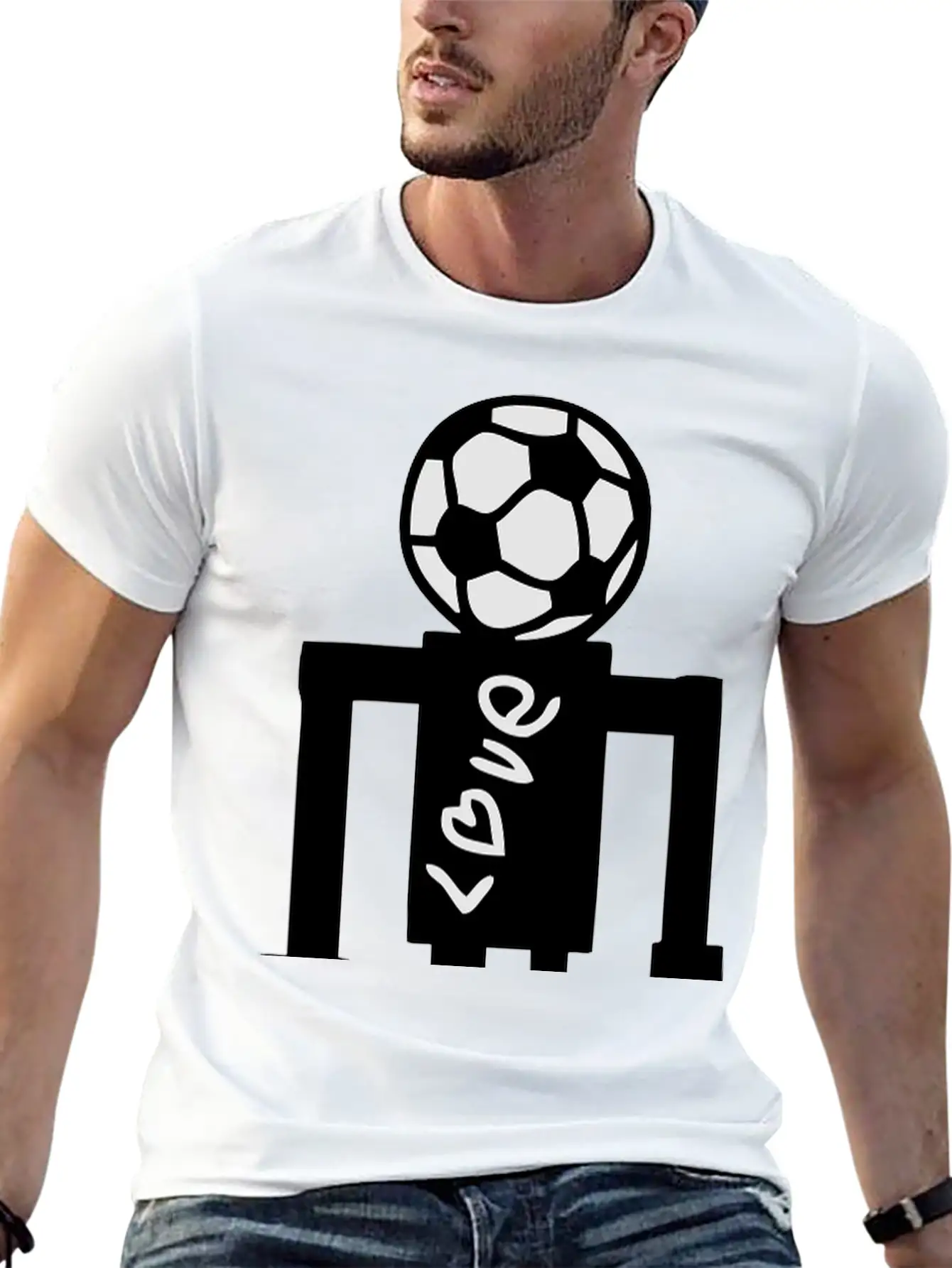Soccer Artistic Character 1 Unisex Short Sleeve Soft Cotton T-Shirt – Casual Everyday Wear