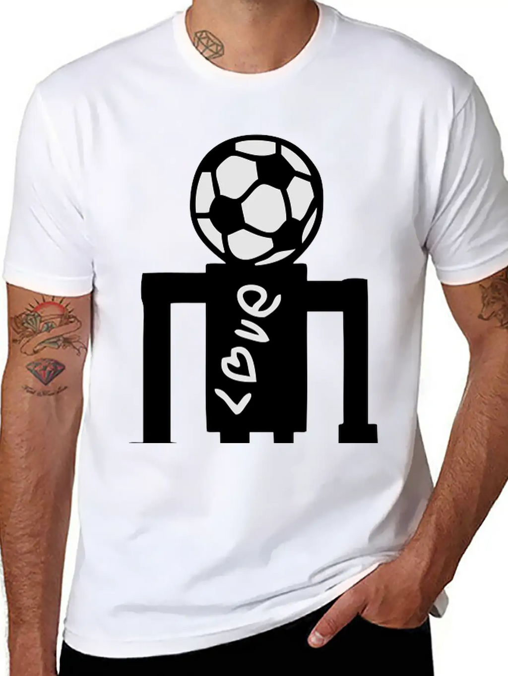 Soccer Artistic Character 1 Unisex Short Sleeve Soft Cotton T-Shirt – Casual Everyday Wear