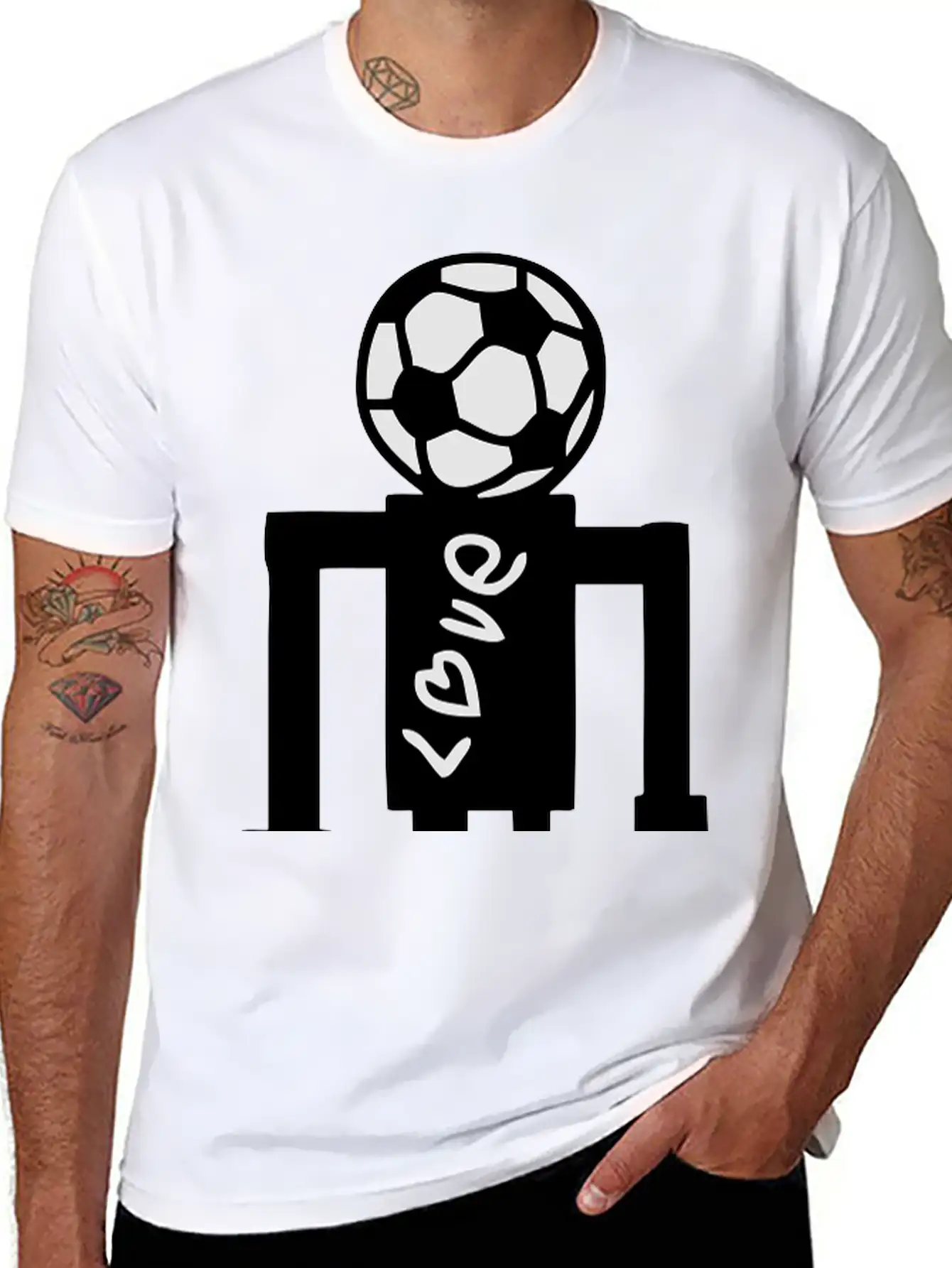 Soccer Artistic Character 1 Unisex Short Sleeve Soft Cotton T-Shirt – Casual Everyday Wear