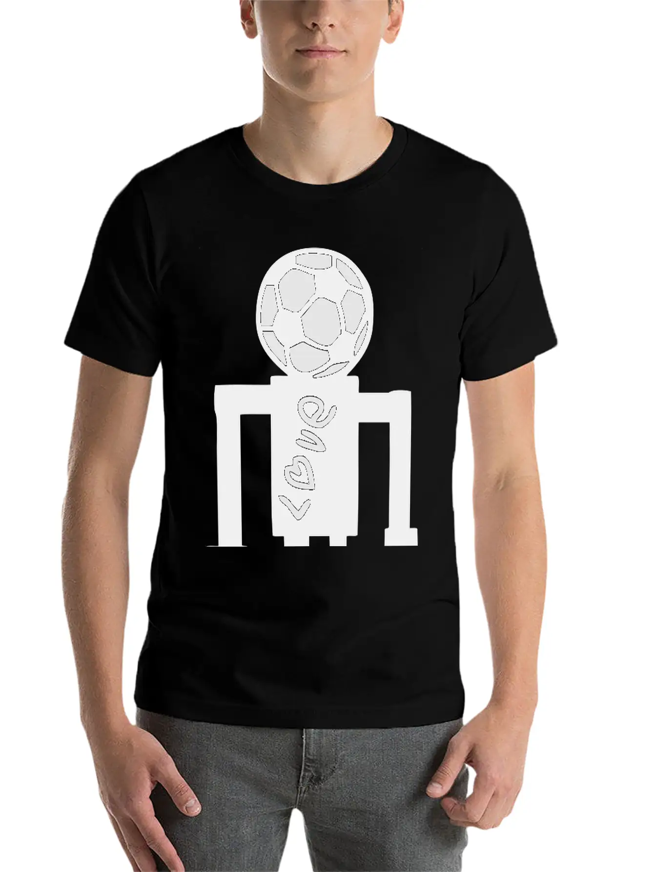 Soccer Artistic Character 1 Unisex Short Sleeve Soft Cotton T-Shirt – Casual Everyday Wear