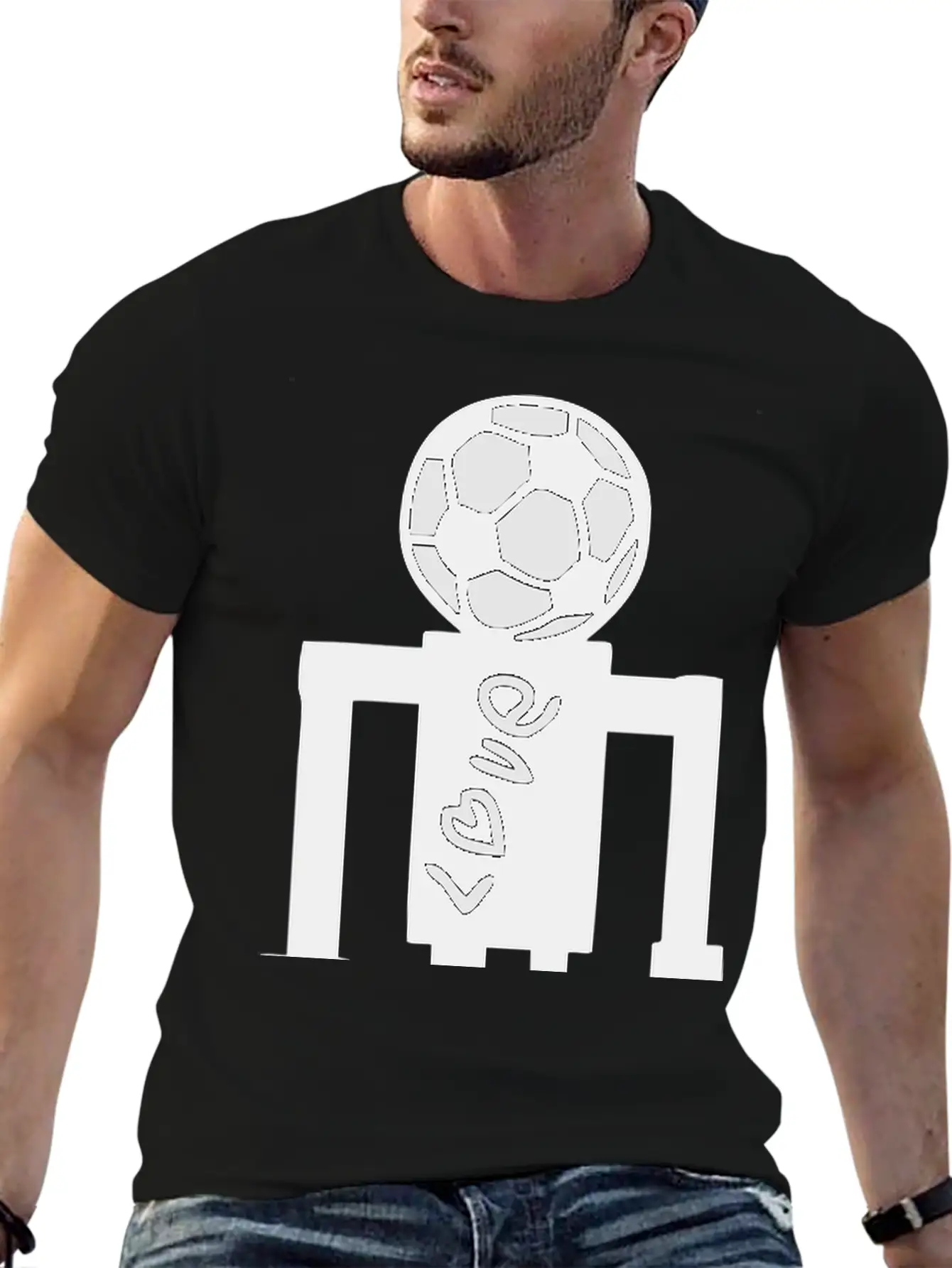 Soccer Artistic Character 1 Unisex Short Sleeve Soft Cotton T-Shirt – Casual Everyday Wear