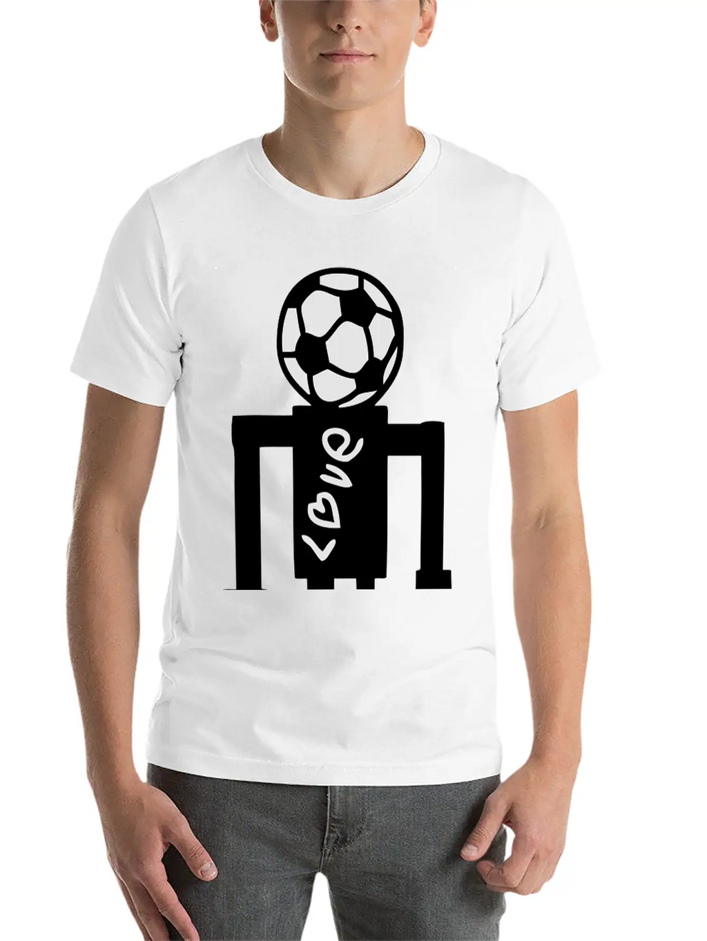 Soccer Artistic Character 1 Unisex Short Sleeve Soft Cotton T-Shirt – Casual Everyday Wear