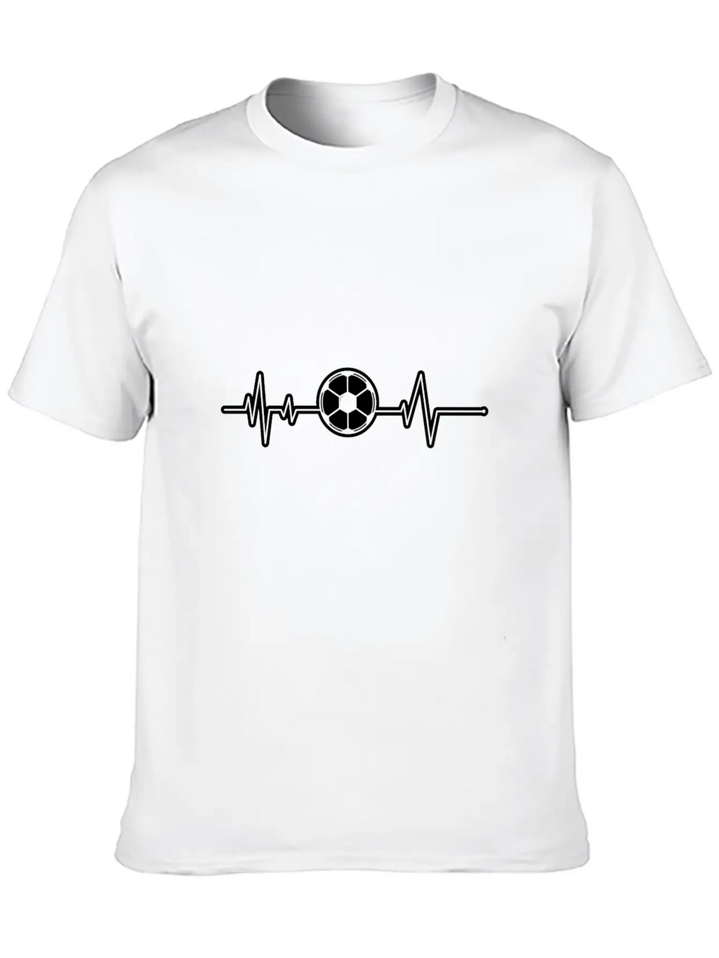 SOCCER BEAT Heart Beat Heartbeat BPM Football Ball Breathable Soft Cotton T-Shirt – Timeless Casual Look
