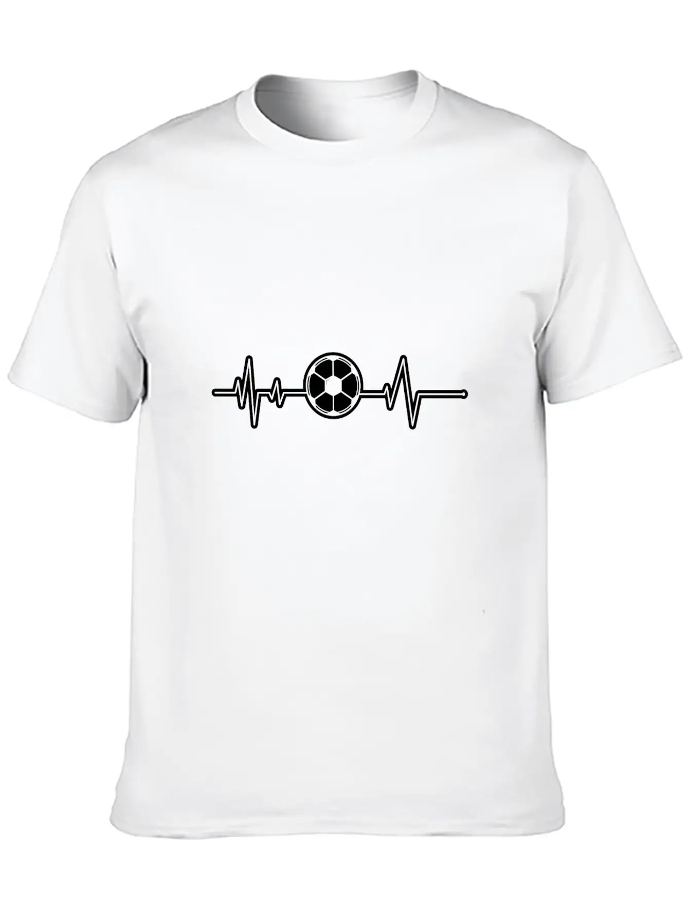 SOCCER BEAT Heart Beat Heartbeat BPM Football Ball Breathable Soft Cotton T-Shirt – Timeless Casual Look