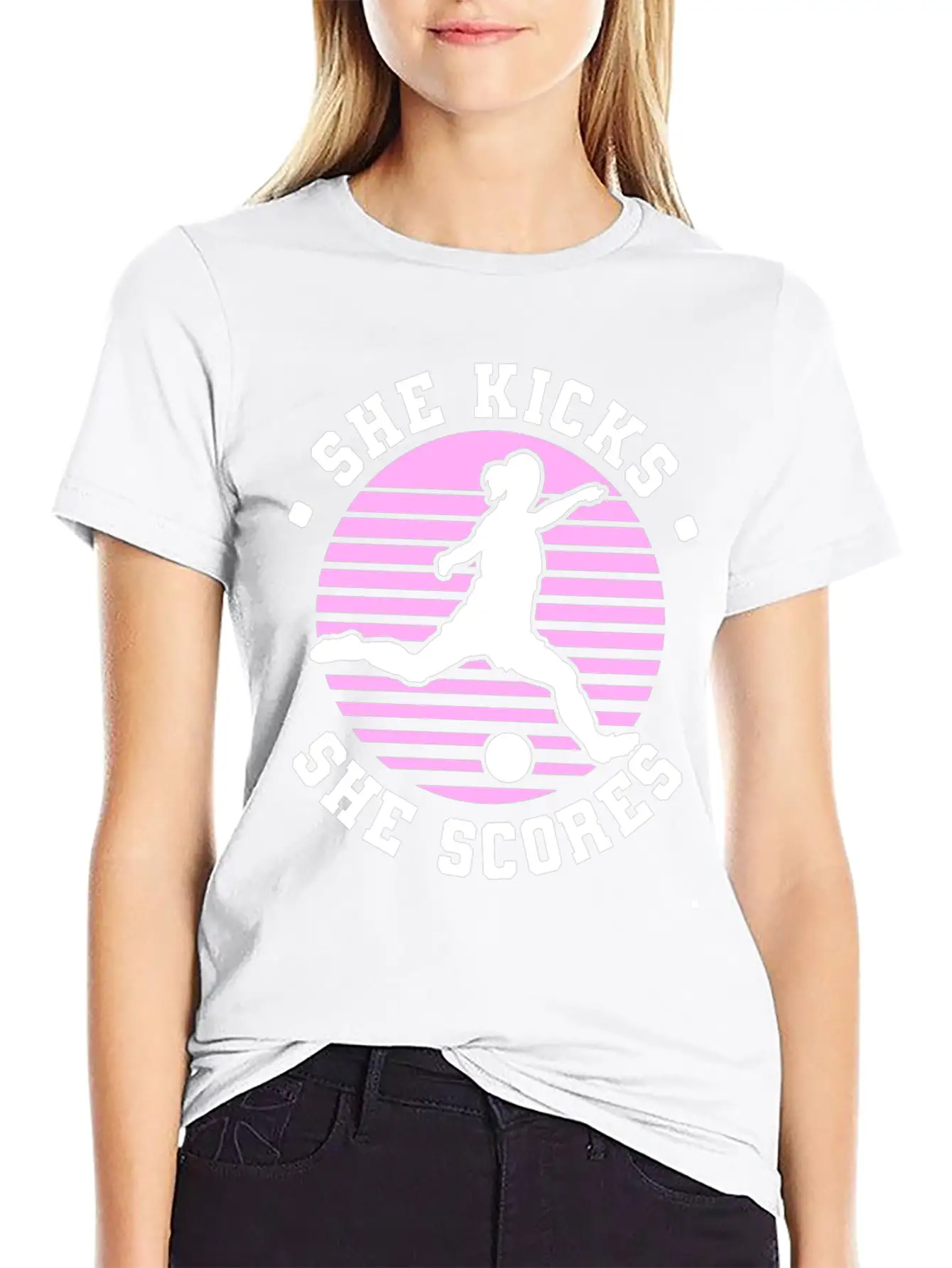Soccer Girl Team Outfit For Players + Fans Unisex Short Sleeve Soft Cotton T-Shirt – Casual Everyday Wear