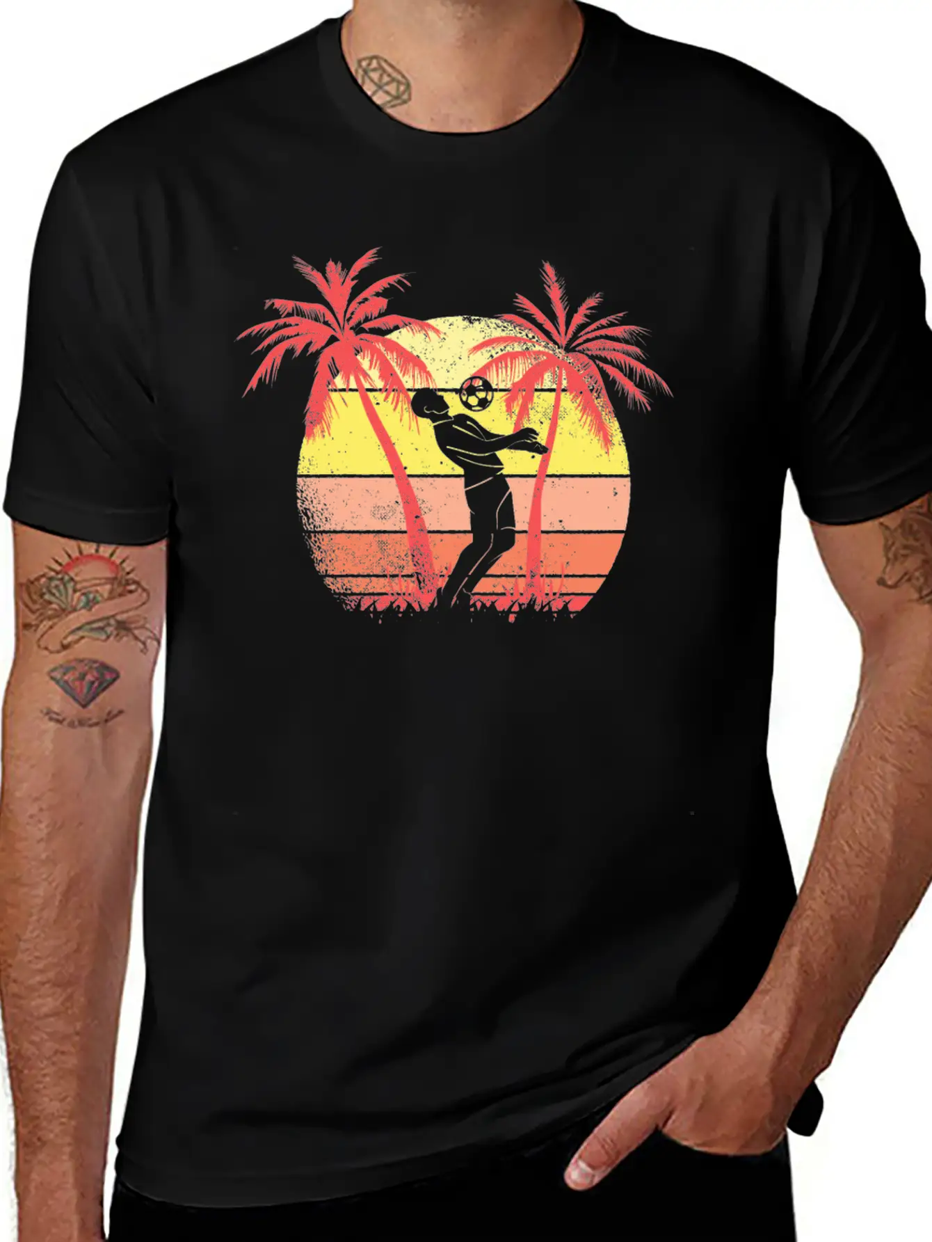 Soccer Player Summer Sunset 80s Summer Sunset 80s Unisex Casual T-Shirt – Clean Design For Daily Comfort