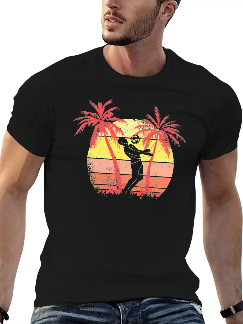 Soccer Player Summer Sunset 80s Summer Sunset 80s Unisex Casual T-Shirt – Clean Design For Daily Comfort