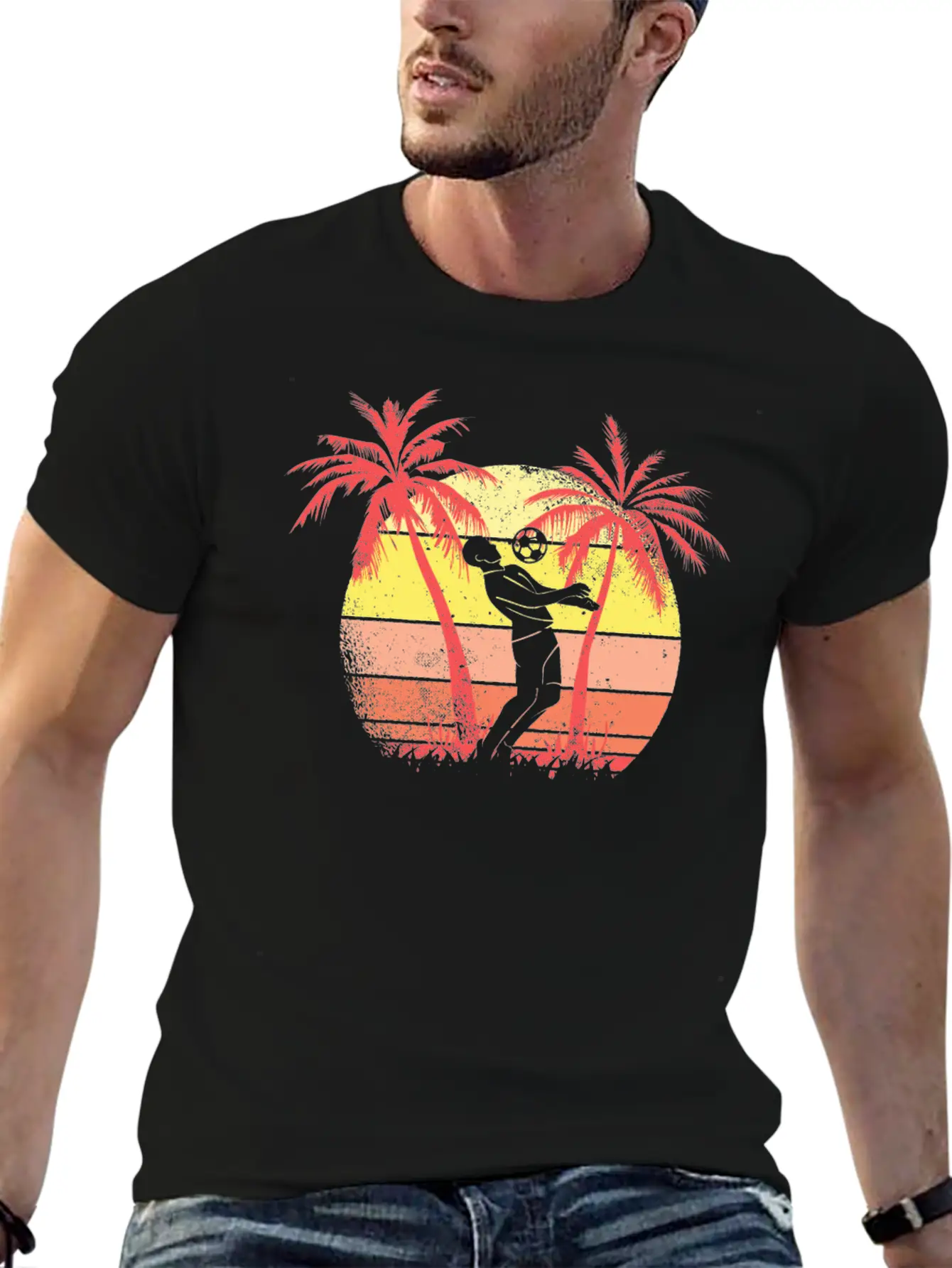 Soccer Player Summer Sunset 80s Summer Sunset 80s Unisex Casual T-Shirt – Clean Design For Daily Comfort