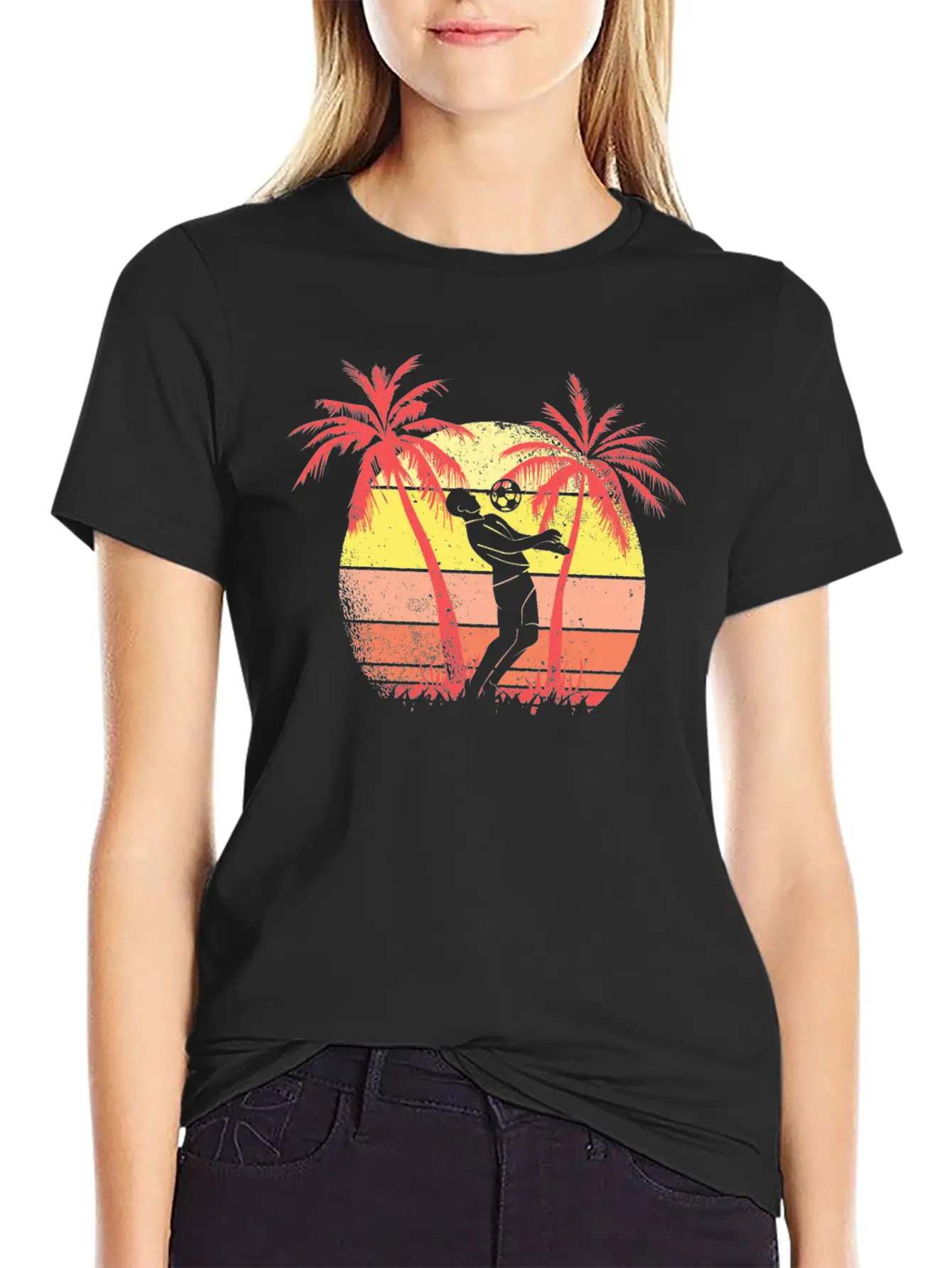 Soccer Player Summer Sunset 80s Summer Sunset 80s Unisex Casual T-Shirt – Clean Design For Daily Comfort
