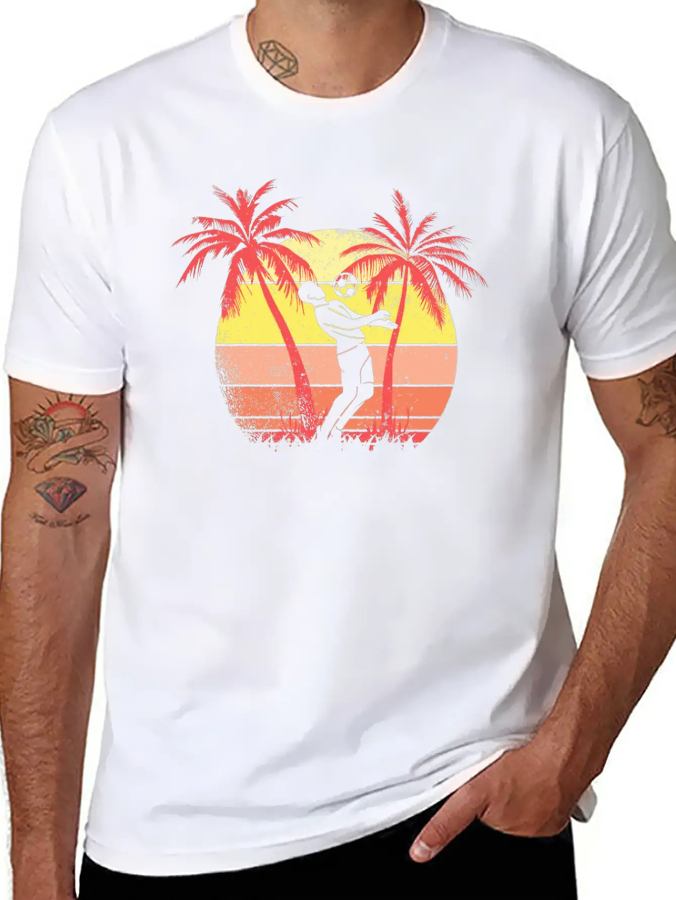 Soccer Player Summer Sunset 80s Summer Sunset 80s Unisex Casual T-Shirt – Clean Design For Daily Comfort