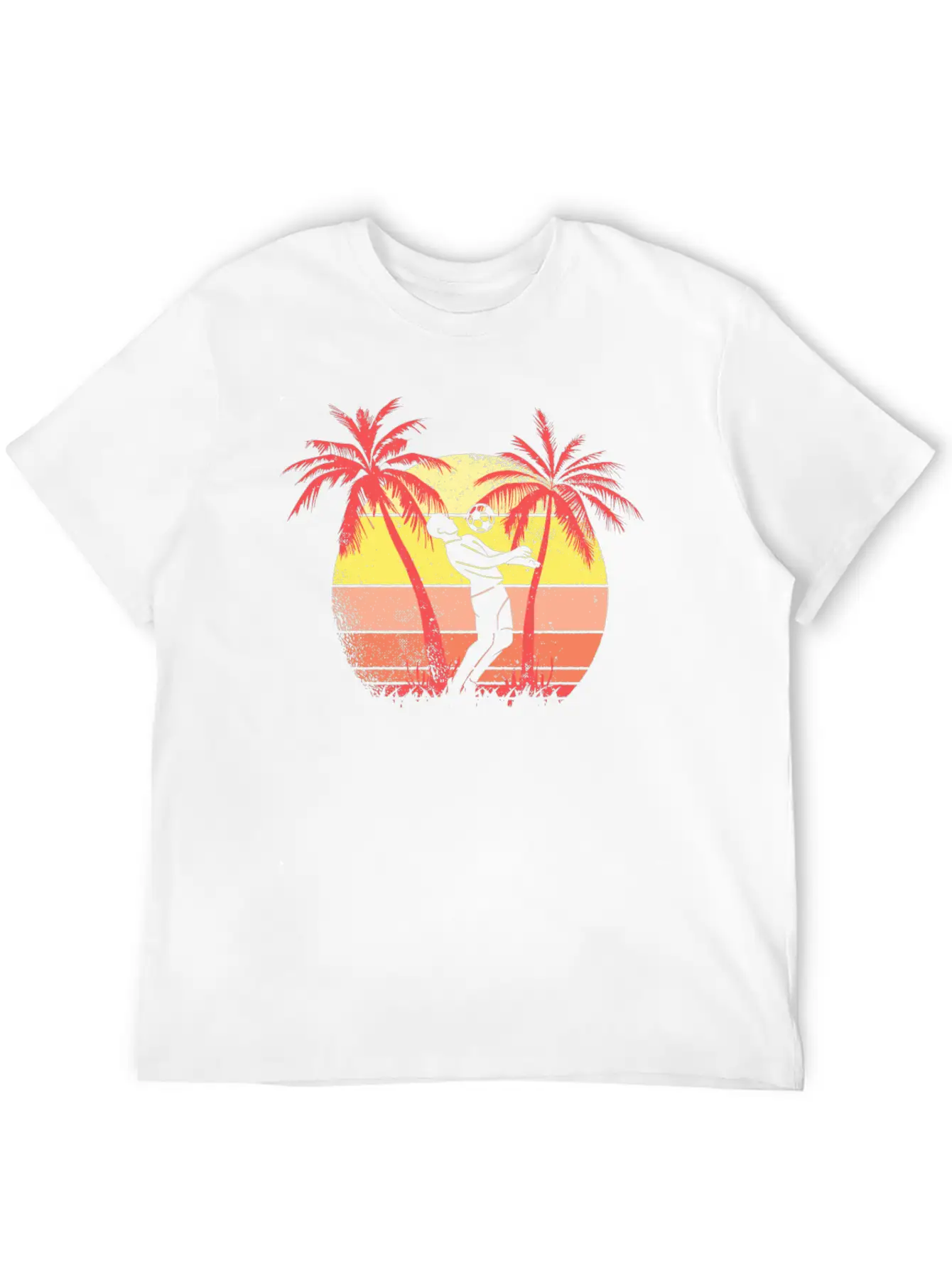 Soccer Player Summer Sunset 80s Summer Sunset 80s Unisex Casual T-Shirt – Clean Design For Daily Comfort