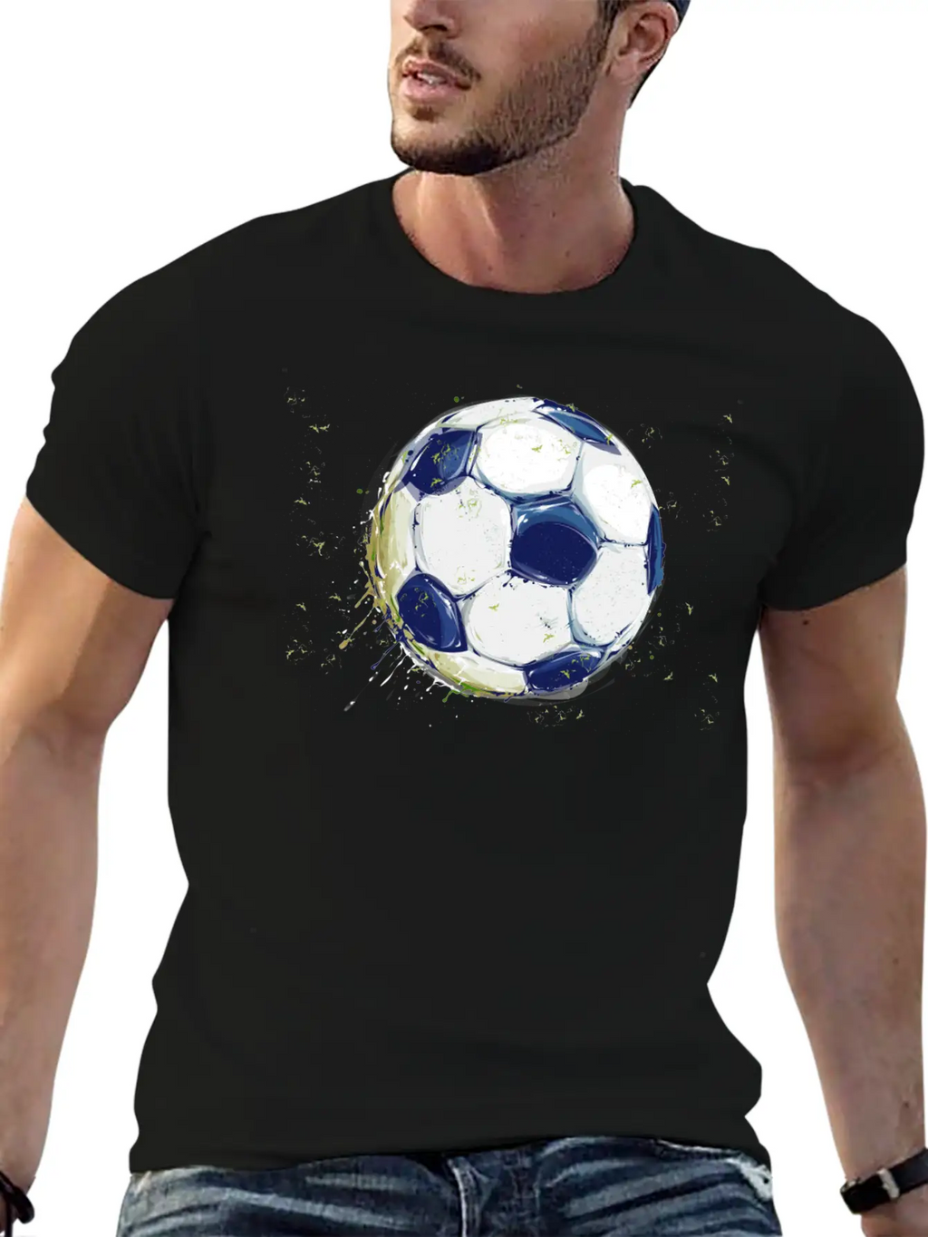 Soccer Splash With Grass Unisex Casual T-Shirt – Clean Design For Daily Comfort